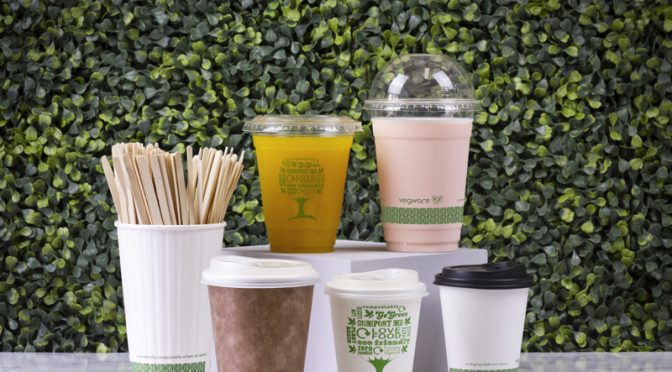 Vegware open windrow garden waste composting compostable cups coffee drinks