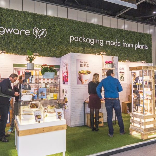 Vegware stall at hotel olympia trade show at the ExCeL centre, London