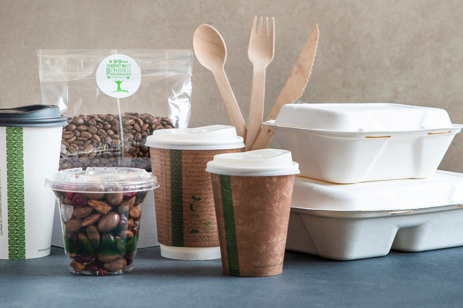 Range of products displaying Vegware's plant-based materials. Well suited to the food trends for 2022