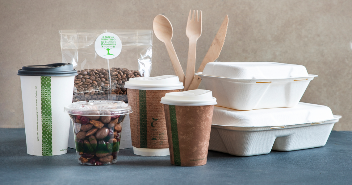 Range of products displaying Vegware's plant-based materials. Well suited to the food trends for 2022