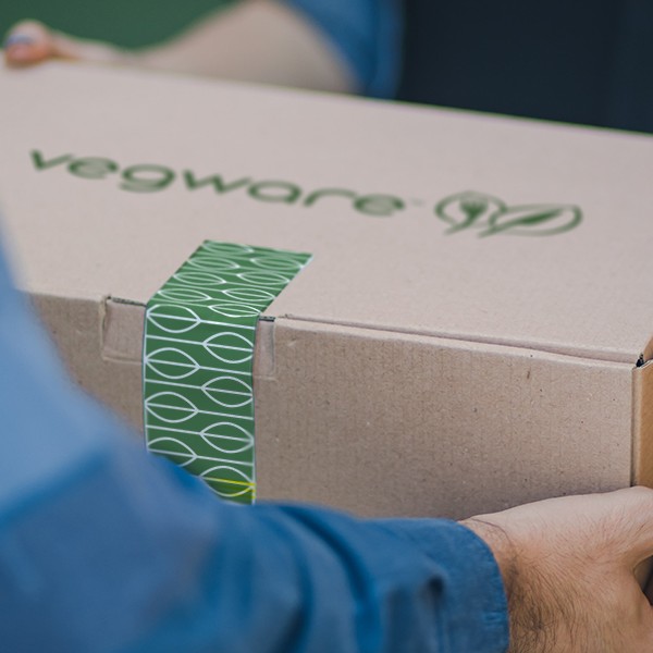 Vegware box being delivered