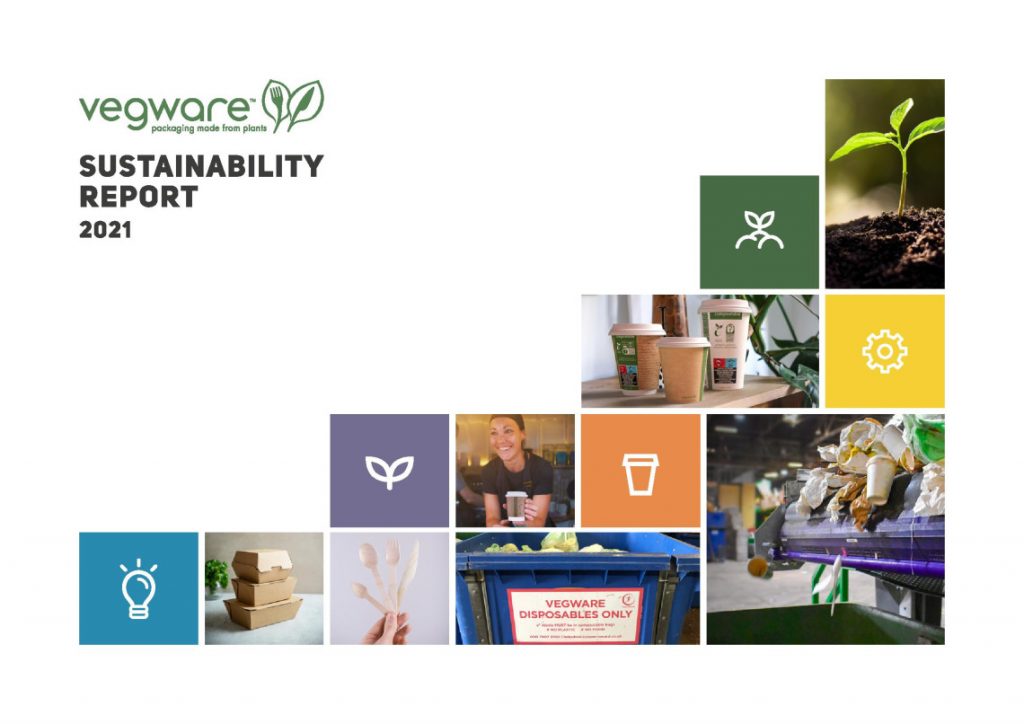 The front cover of Vegware's first ever sustainability report.
