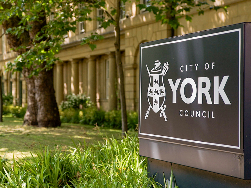 The front entrance at City of York Council's West Offices