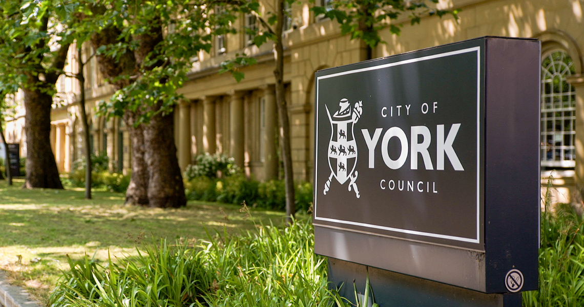 The front entrance at City of York Council's West Offices