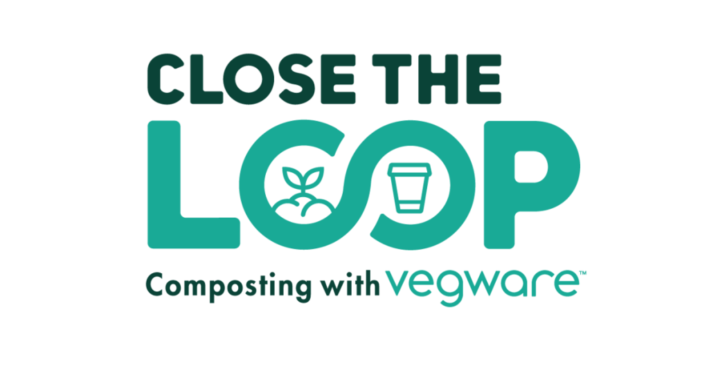 Vegware's Close the Loop logo. The packaging company's composting services.