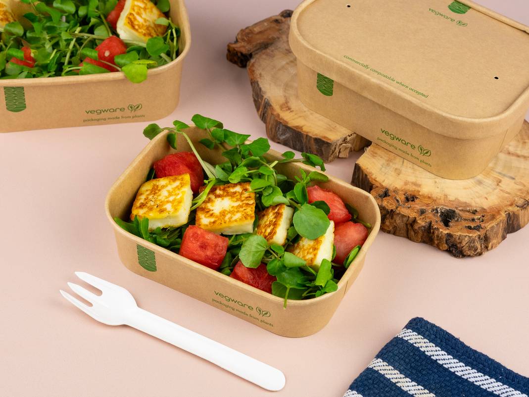 Vegware's brand-new square kraft containers