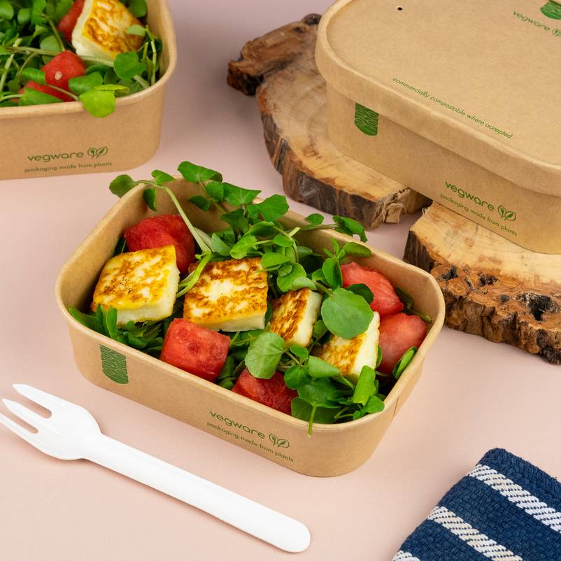 Vegware's brand-new square kraft containers