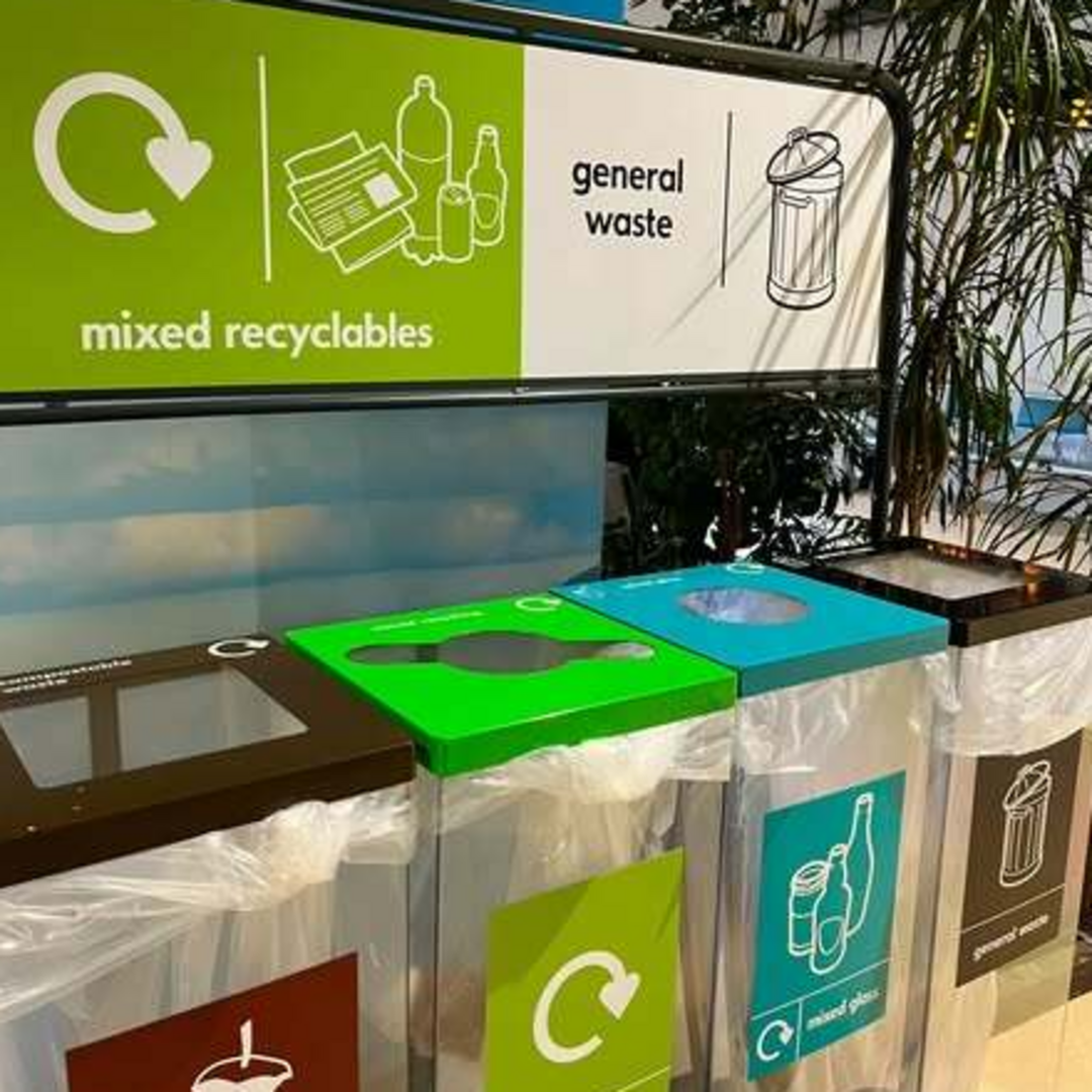 Waste bins at Cornwall Airport