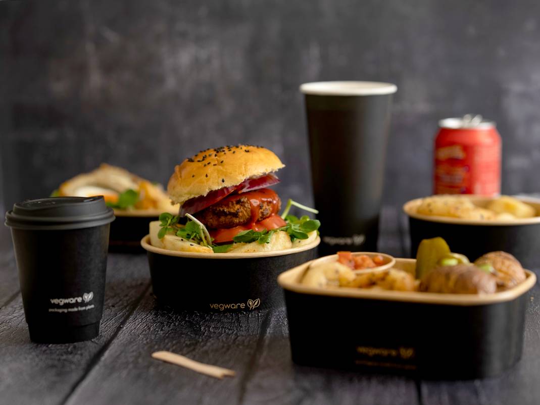 Vegware's black range with festival food